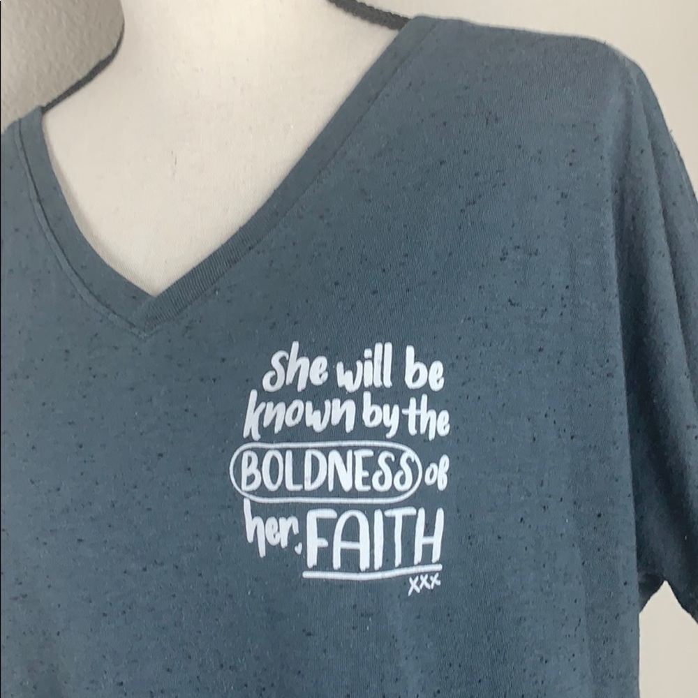 Things she loves v neck boldness of her faith top - Picture 1 of 8